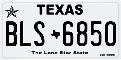 TX license plate BLS6850