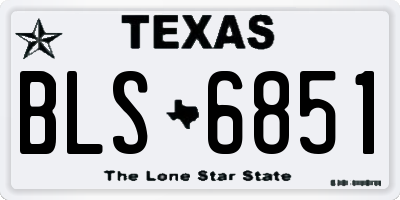 TX license plate BLS6851