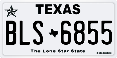TX license plate BLS6855