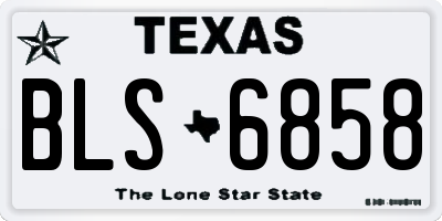 TX license plate BLS6858