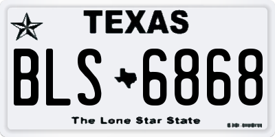 TX license plate BLS6868