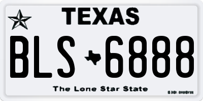TX license plate BLS6888