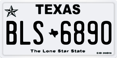 TX license plate BLS6890
