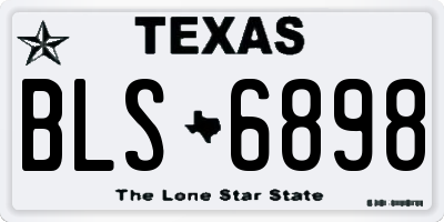 TX license plate BLS6898