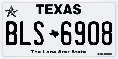 TX license plate BLS6908