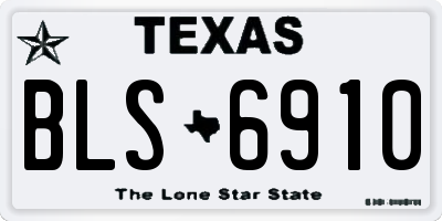 TX license plate BLS6910