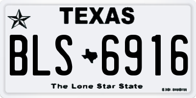TX license plate BLS6916