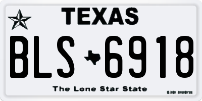 TX license plate BLS6918
