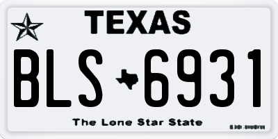 TX license plate BLS6931
