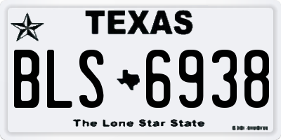 TX license plate BLS6938
