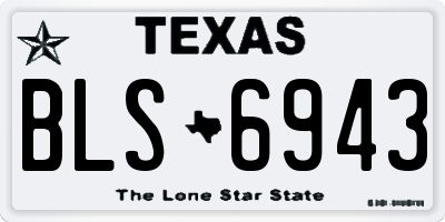 TX license plate BLS6943