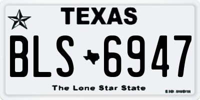 TX license plate BLS6947