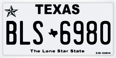 TX license plate BLS6980