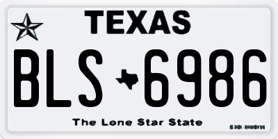 TX license plate BLS6986
