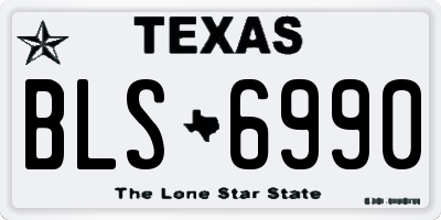 TX license plate BLS6990