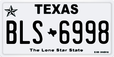 TX license plate BLS6998