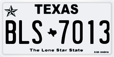 TX license plate BLS7013