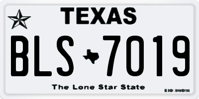 TX license plate BLS7019