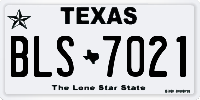 TX license plate BLS7021