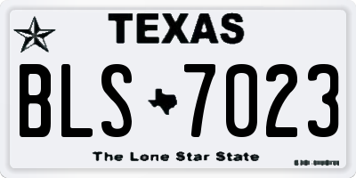 TX license plate BLS7023