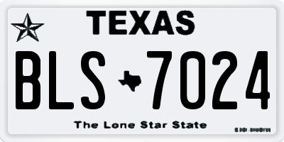 TX license plate BLS7024