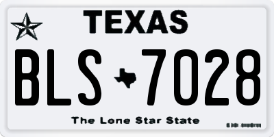 TX license plate BLS7028