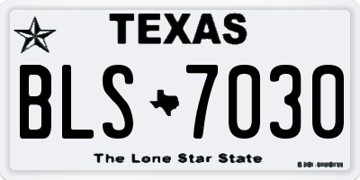 TX license plate BLS7030