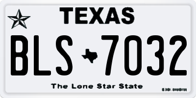 TX license plate BLS7032