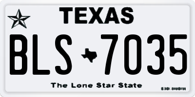 TX license plate BLS7035