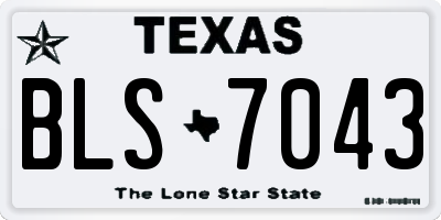 TX license plate BLS7043