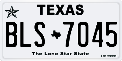 TX license plate BLS7045
