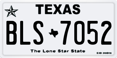 TX license plate BLS7052