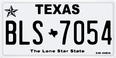 TX license plate BLS7054