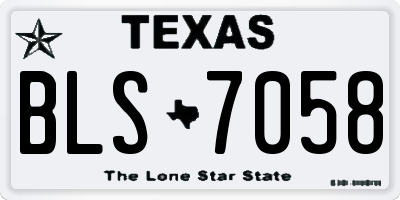 TX license plate BLS7058