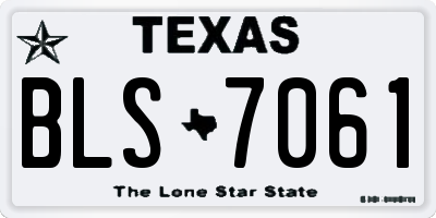 TX license plate BLS7061