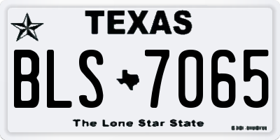 TX license plate BLS7065