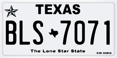 TX license plate BLS7071