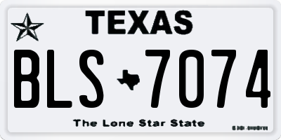 TX license plate BLS7074