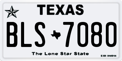 TX license plate BLS7080