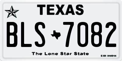 TX license plate BLS7082