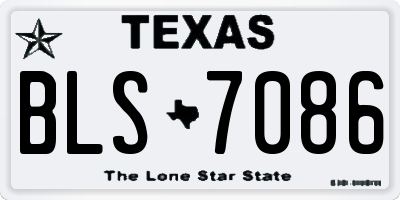 TX license plate BLS7086