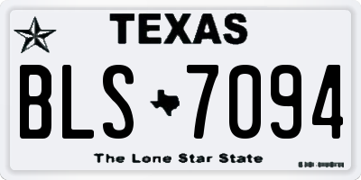 TX license plate BLS7094