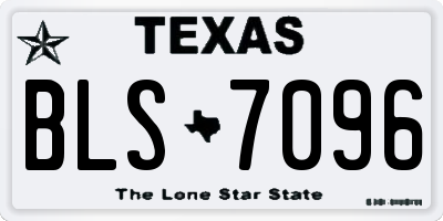 TX license plate BLS7096