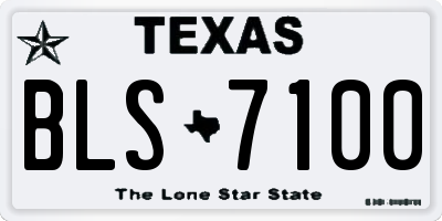 TX license plate BLS7100