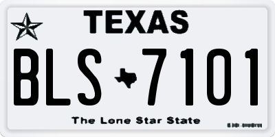 TX license plate BLS7101
