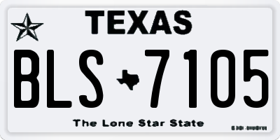 TX license plate BLS7105