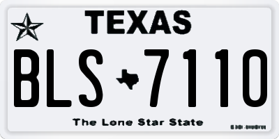TX license plate BLS7110