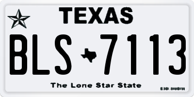 TX license plate BLS7113