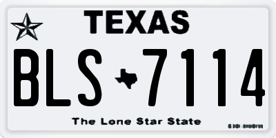 TX license plate BLS7114