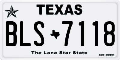 TX license plate BLS7118